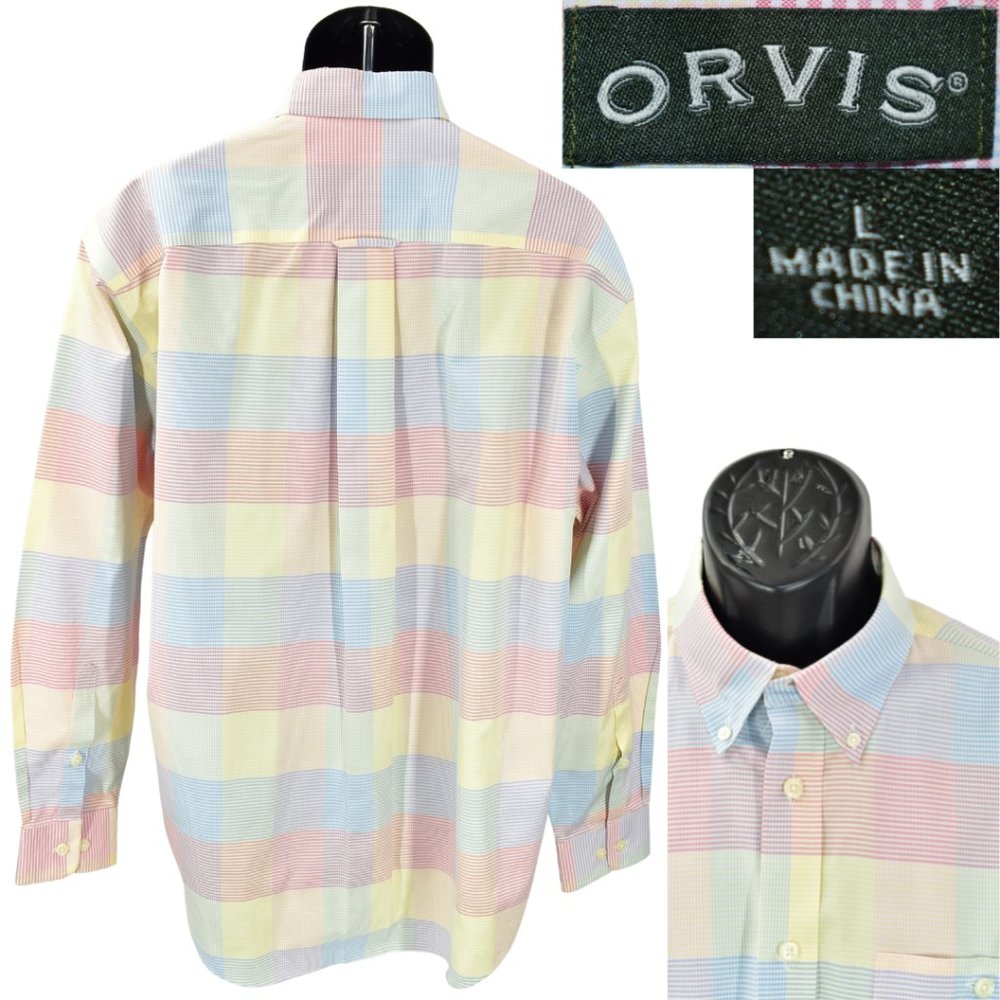 Orvis L Check Micro Multicolored Gingham 100% Cot… - image 5